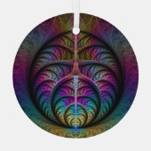 生き生きとした構造カラフル抽象芸術フラクタル ガラスオーナメント (裏面)