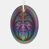 生き生きとした構造カラフル抽象芸術フラクタル ガラスオーナメント (正面左)