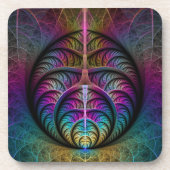 生き生きとした構造カラフル抽象芸術フラクタル コースター (正面)