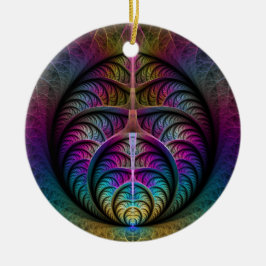 生き生きとした構造カラフル抽象芸術フラクタル セラミックオーナメント
