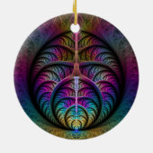 生き生きとした構造カラフル抽象芸術フラクタル セラミックオーナメント (裏面)