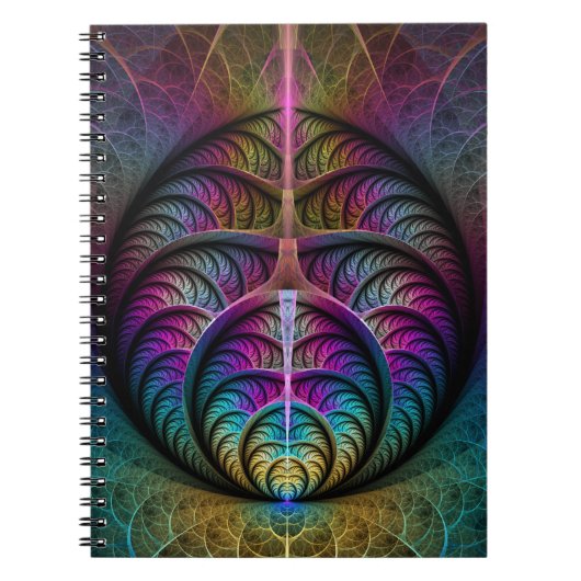 生き生きとした構造カラフル抽象芸術フラクタル ノートブック (正面)