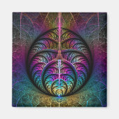 生き生きとした構造カラフル抽象芸術フラクタル マグネット (正面)