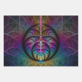 生き生きとした構造カラフル抽象芸術フラクタル ラッピングペーパーシート (正面2)