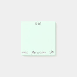 生き生きとした海シャークグリーンイラストレーション ポストイット