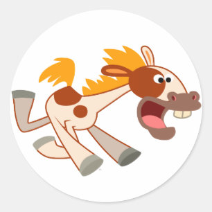 生き生きとした漫画のピント馬のステッカー ラウンドシール