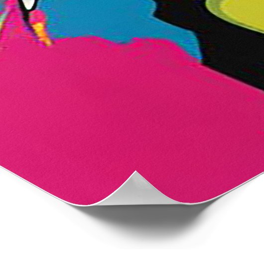 「生き生きとした猫アートカラフル – 猫顔」のポスター ポスター (角)