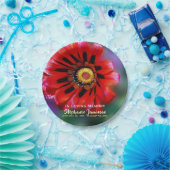 生き生きとした赤い花のお祝いオブライフ紙 ペーパープレート (パーティー)