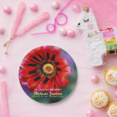 生き生きとした赤い花のお祝いオブライフ紙 ペーパープレート (パーティー)