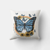 生き生きとした開花蝶ひまわり クッション (裏面)