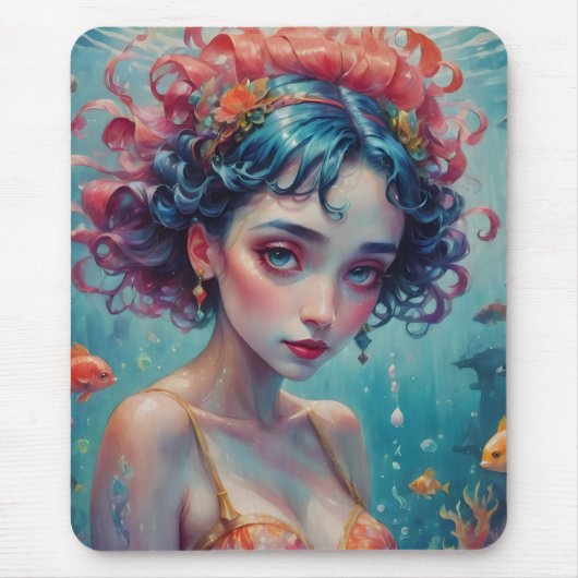 生き生きとした魚鉢no2マウスパッド マウスパッド (正面)