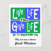 生き生きとし与えて生き生きドナー ポストカード (正面)