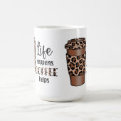 生き生きとし救済たコーヒョウ柄 コーヒーマグカップ (中央)