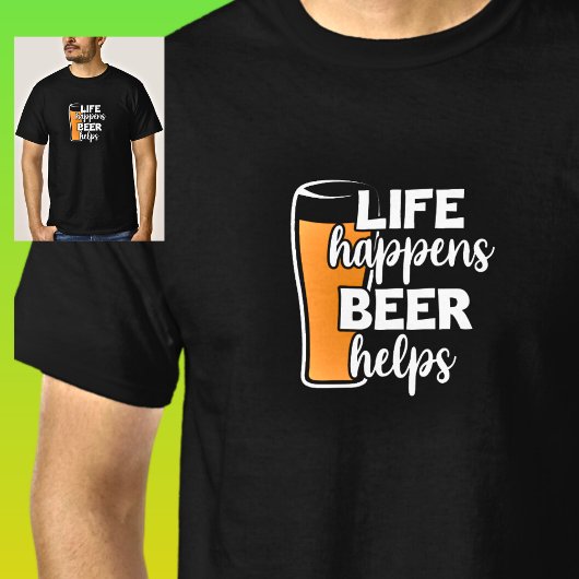 生き生きとし救済たビール、ビールグラス黒 Tシャツ