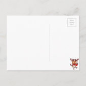 生き生きと踊っているクリスマスのトナカイ シーズンポストカード (裏面)