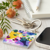 生き生カラフルきとしたデザイン キーホルダー (正面右)