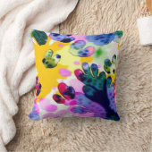 生き生カラフルきとしたデザイン クッション (ブランケット)