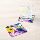 生き生カラフルきとしたデザイン スクエアペーパーコースター (インサイチュ)