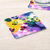 生き生カラフルきとしたデザイン スクエアペーパーコースター (アングル)