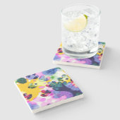 生き生カラフルきとしたデザイン ストーンコースター (横)