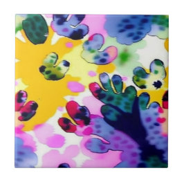 生き生カラフルきとしたデザイン タイル