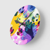 生き生カラフルきとしたデザイン ラウンド壁時計 (傾斜)