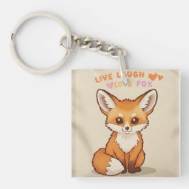 生き笑いかわいいキツネ キーホルダー