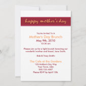 生き笑いラブピンクの母の日の招待状 招待状 (裏面)