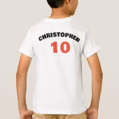 生き遊生きのサッカー,サッカーの若者の夕日 Tシャツ (裏面)