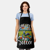 生き遊生きサッカーフットバルチームスタジアム エプロン (着用した状態)