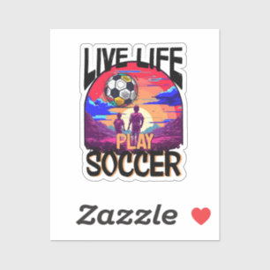生き遊生きサッカー、サンセットサッカーの子供 シール