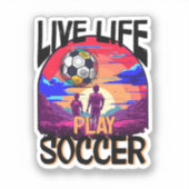 生き遊生きサッカー、サンセットサッカーの子供 シール (正面)