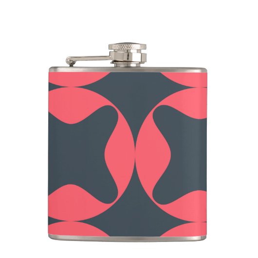 生き鮮やか生きとしシンプルた，抽象芸術幾何学的アート フラスク (正面)