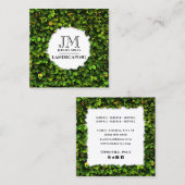 生け垣の葉の枠  スクエア名刺 (正面/裏面)