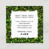 生け垣の葉の枠  スクエア名刺 (裏面)