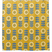 生け花の継ぎ目のない模様。北欧の シャワーカーテン (正面)