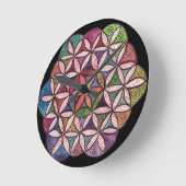 生け花水彩画 ラウンド壁時計 (傾斜)