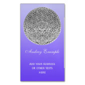 生け花-メダル銀 マグネット名刺 (正面縦)