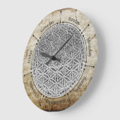 生け花-メダル銀 ラージ壁時計 (傾斜)