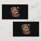 生と死のスカル花スケルトンハロウィンジャパ 名刺 (正面/裏面)