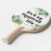 生と生インスパイア活の多肉黒と白 卓球ラケット (正面アングル)