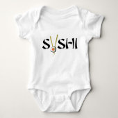 生のすしオーガニックプラネットキッズシャツ ベビーボディスーツ (正面)