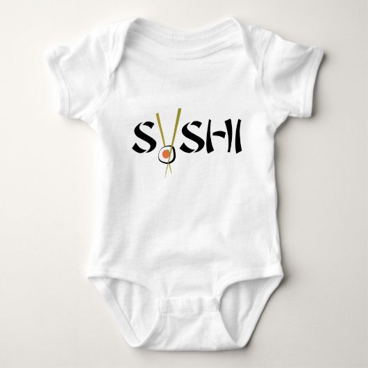 生のすしオーガニックプラネットキッズシャツ ベビーボディスーツ (正面)