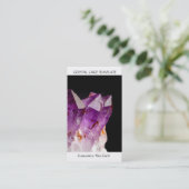 生のアメジスト – 癒しクリスタルの名刺 名刺 (スタンド正面)