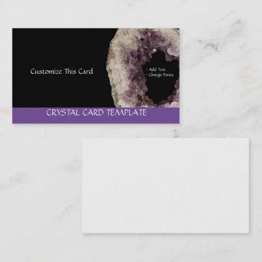 生のアメジスト – 結晶の修復 名刺 (正面/裏面)