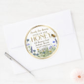 生のハチミツヤギ飛んでいるワラビー金ゴールドリングや輪 ラウンドシール (封筒)