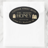 生のバックヤードハイブ金ゴールドエンボス文字ハニーラベル 楕円形シール (バッグ)