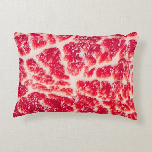 生のビーフ・ステーキの霜降り肉の食感が詰まる アクセントクッション (裏面)