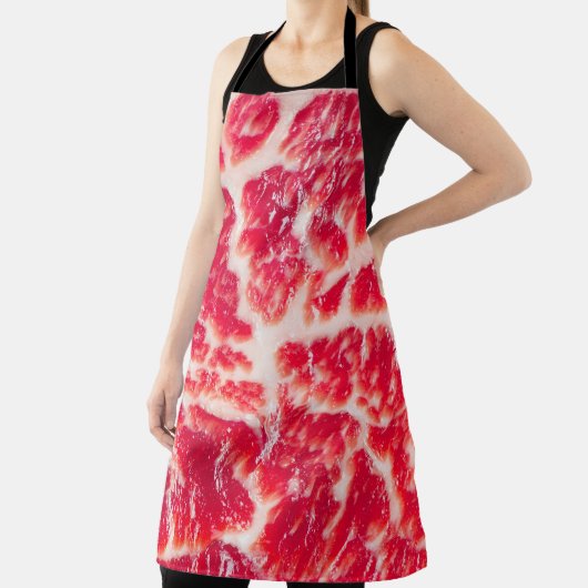 生のビーフ・ステーキの霜降り肉の食感が詰まる エプロン (インサイチュ)