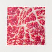 生のビーフ・ステーキの霜降り肉の食感が詰まる タペストリー (正面(横))